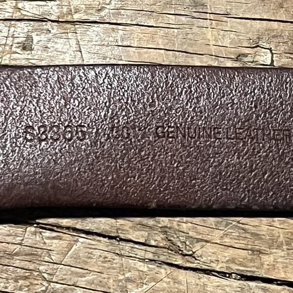 Unbranded Belt Mens 38 Brown Genuine Leather Silver Buckle - Picture 14 of 16